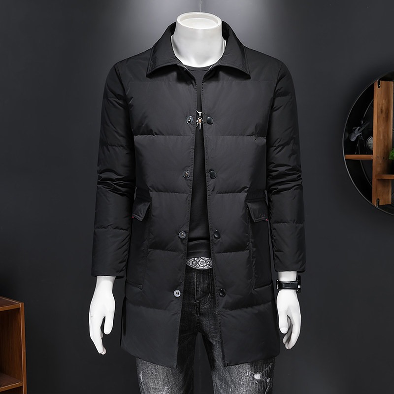 2022新款90白鸭绒羽绒服冬装冬装长款男士翻领羽绒服8701p325,男装羽绒服,电商D222