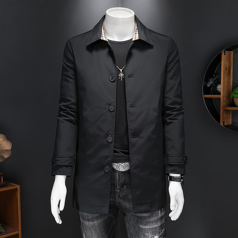 冬款2022中长款羽绒服新款男士90%白鸭绒外套翻领1101p265控价355,男装羽绒服,电商D222