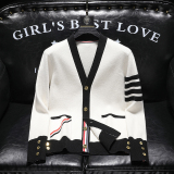 针织厚款开衫毛衣男士针织西装休闲长袖宽松轻奢秋装春秋时尚潮流，男装针织衫/毛衣，电商D222