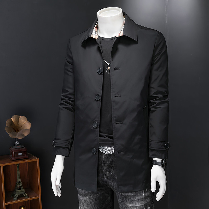 冬款2025中长款羽绒服新款男士90%白鸭绒外套翻领1101p265,男装羽绒服,电商D222