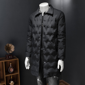 森林猎人2025长款羽绒服男90%白鸭绒冬装翻领外套9801p275图片