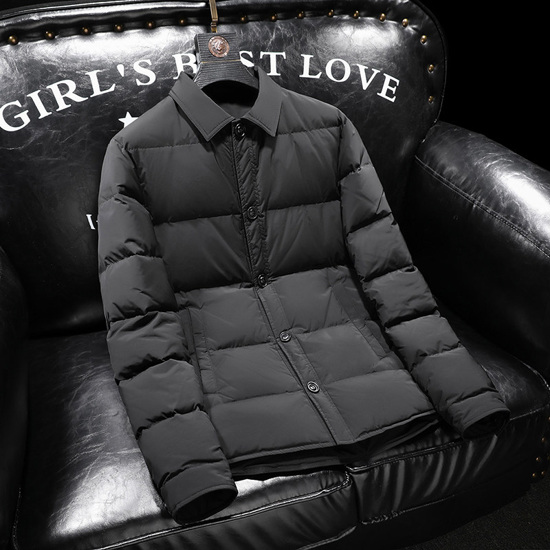 2024羽绒服男装厚款冬装羽绒外套衬衫领潮流66731p265图片