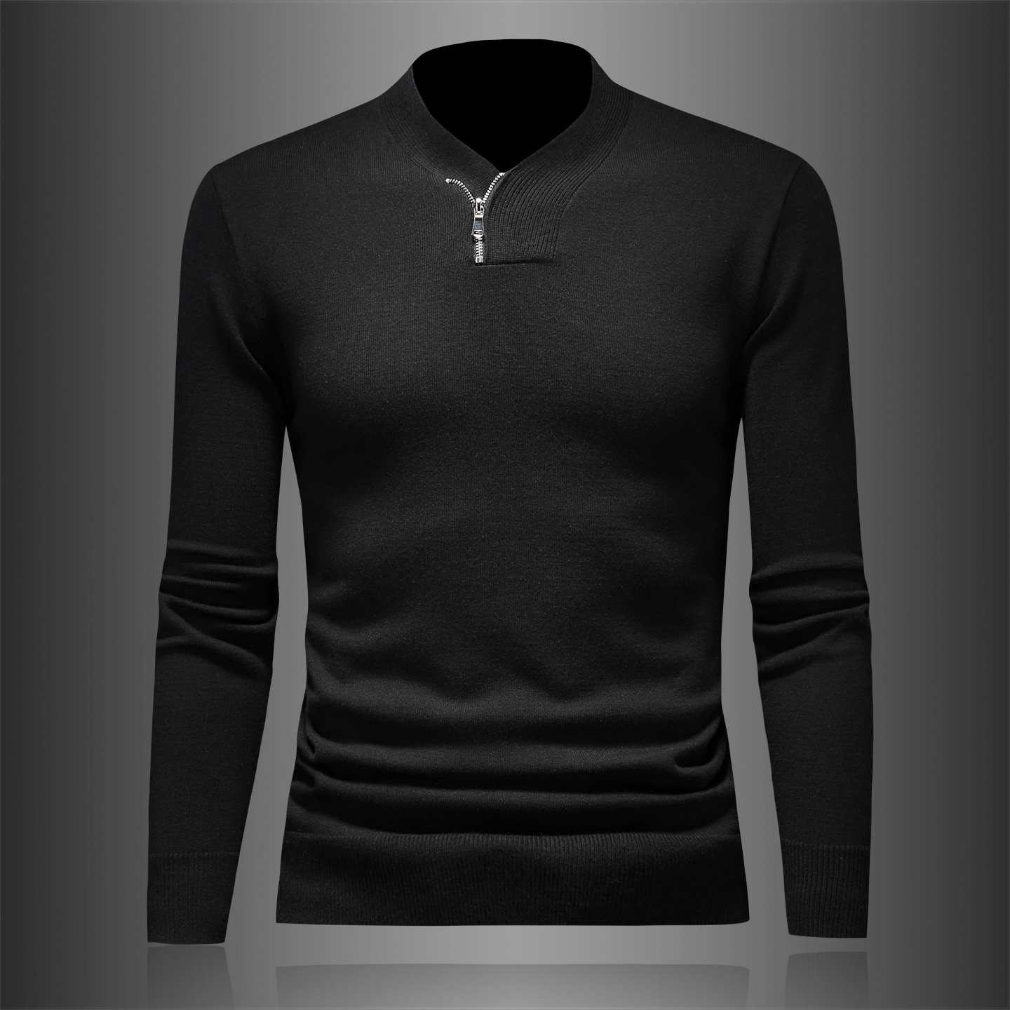 森林猎人2025冬季男羊毛v领拉链羊毛衫厚针织衫毛衣58288p135，男装针织衫/毛衣，电商D222