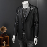 森林猎人2026男装皮衣西装皮衣外套休闲皮夹克1866p135，男装皮衣，电商D222