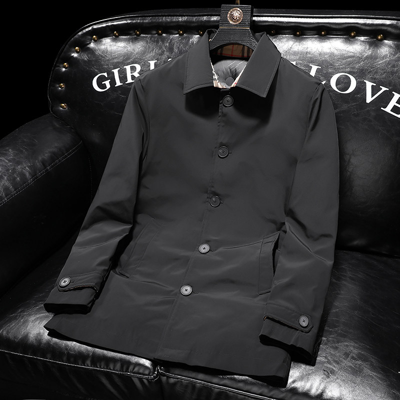 冬季中长款羽绒服新款男90%白鸭绒外套翻领1101p265,男装羽绒服,电商D222
