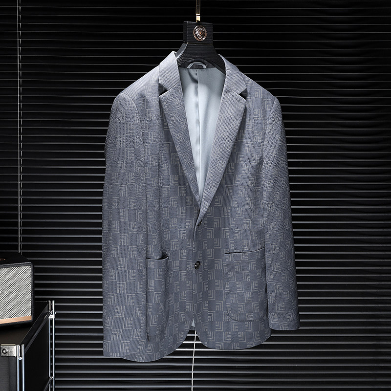 2026春秋新款压花小西装男休闲便西服四季外套B3306P175,男装西服,电商D222