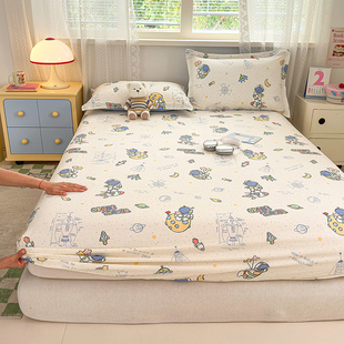 埃迪蒙托新款纯棉床笠全棉喷气印花床垫套1.5/1.8床套 床护垫套子