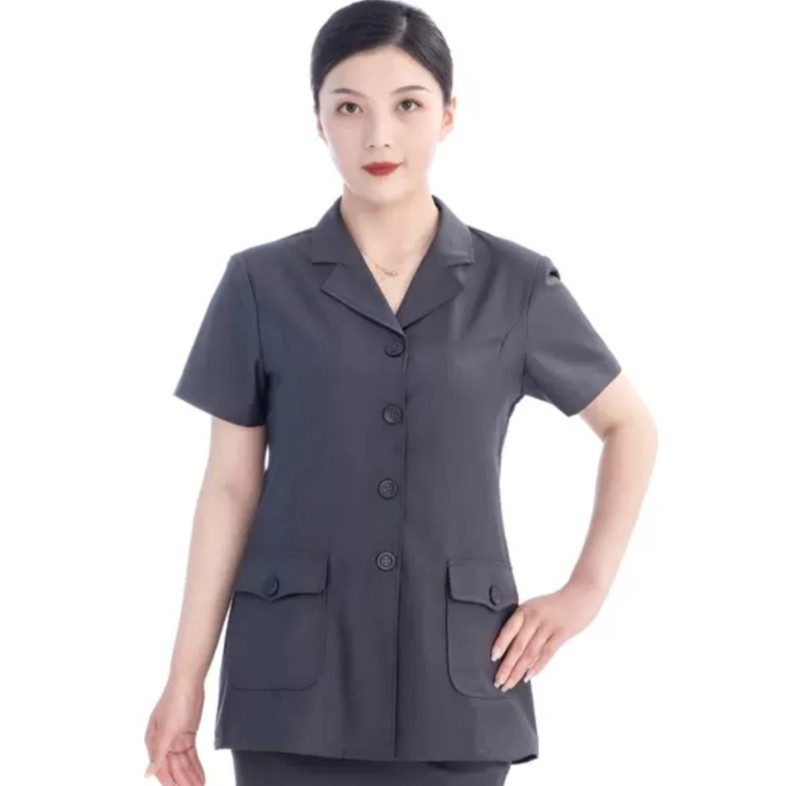 新款FY工作服夏季薄奶奶灰短袖衬衫夏裤书记员套装夏裙子现货直发