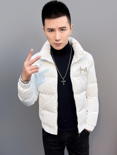 棉衣男冬季爆款韩版修身潮流轻薄羽绒棉服男亮面短款棉袄保暖外套