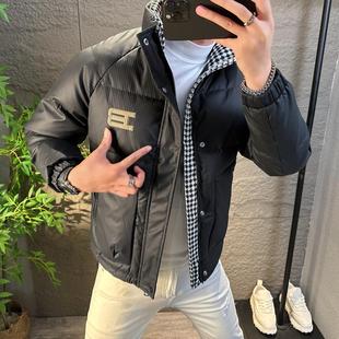 欧货潮牌男装高端羽绒服冬季新款男士轻薄保暖假两件修身短款外套