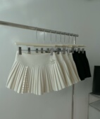 送小香别针毛呢裙2025秋冬新款 高腰小香风压褶网红百褶裙半身裙女