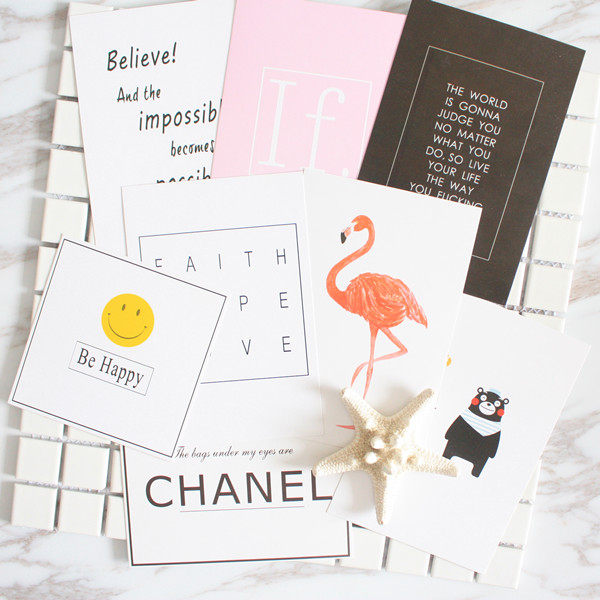 ins卡片chic风格卡片 拍照背景火烈鸟熊本拍照道具