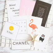 ins卡片chic风格 拍照背景火烈鸟熊本拍照道具 卡片