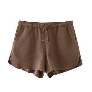 美式 子bm风短裤 复古开叉运动裤 休闲裤 女 系带高腰热裤 华夫格纹短裤