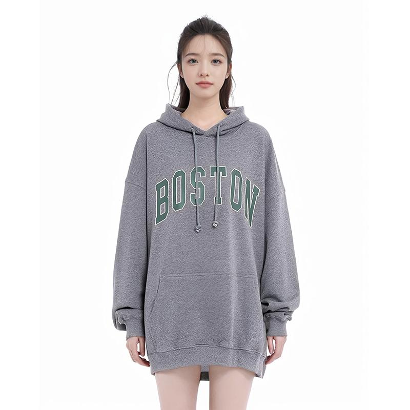bm卫衣外套女波士顿风格连帽卫衣