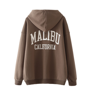 上衣bm卫衣女 卫衣外套女春秋慵懒风oversize连帽拉链开衫 美式