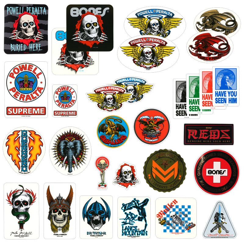 powell bones minilogo reds滑板防水贴纸