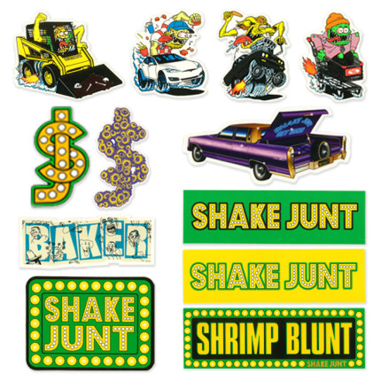 BAKERBOYS贴纸BAKER/DEATHWISH/SHAKEJUNT滑板品牌潮流防水丝印