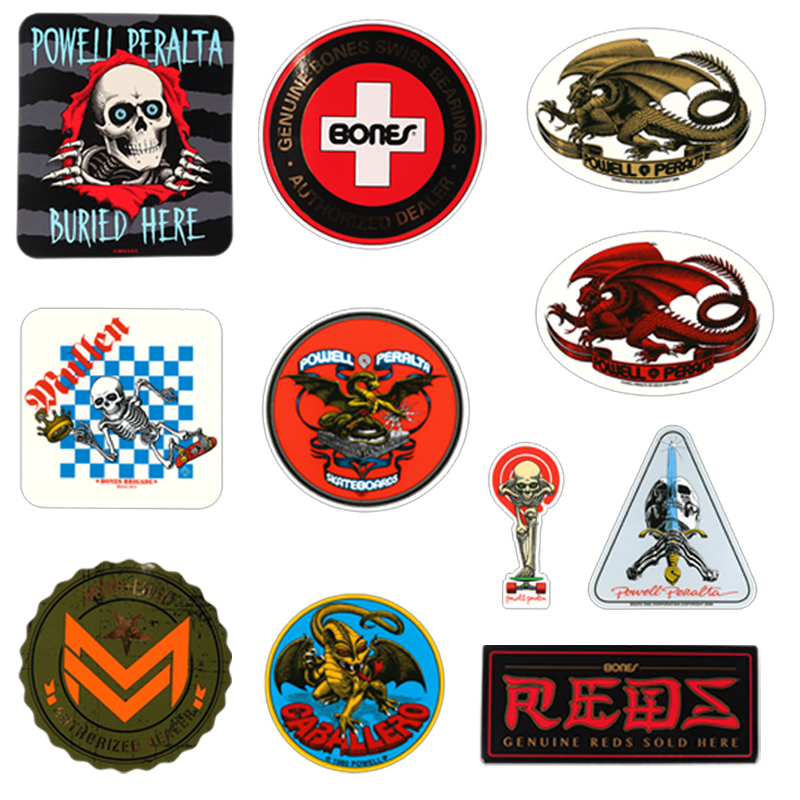 powell bones minilogo reds 滑板防水贴纸