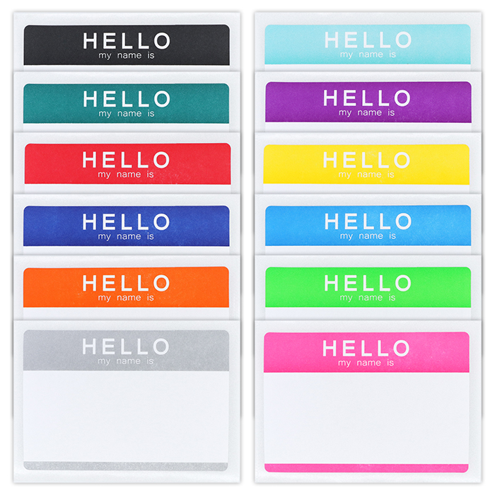 HELLO贴纸姓名贴儿童幼儿园标签分类标价空白贴书写DIY涂鸦20张