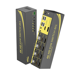 eKL-41DH 4K高清DP/HDMI双通道KVM切换器四进二出 双屏扩展4进2出 USB自动切换电脑二路显示器鼠键共享器配线