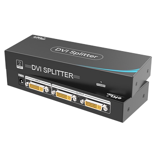 EKL-102D  DVI一分二分配器高清视频分频器一进二出电视电脑监控分屏器