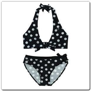 bikini游泳衣外贸原单性感比基尼温泉泳装 大胸聚拢波点控 大码