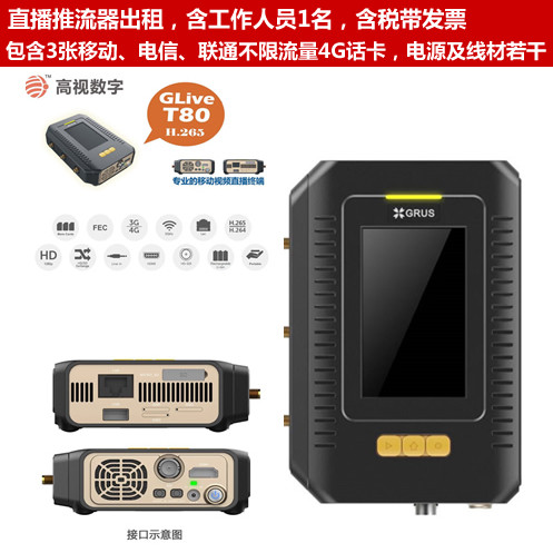 T80直播盒子推流编码器出租广播级高视T80设备租赁 含流量聚合费