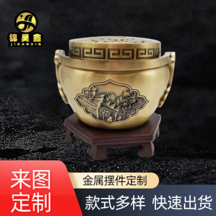 铜聚宝盆风水家居装饰摆件开业礼品送礼物宁波文化香炉摆件