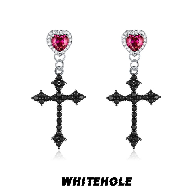 WHITEHOLE暗黑哥特十字架耳环
