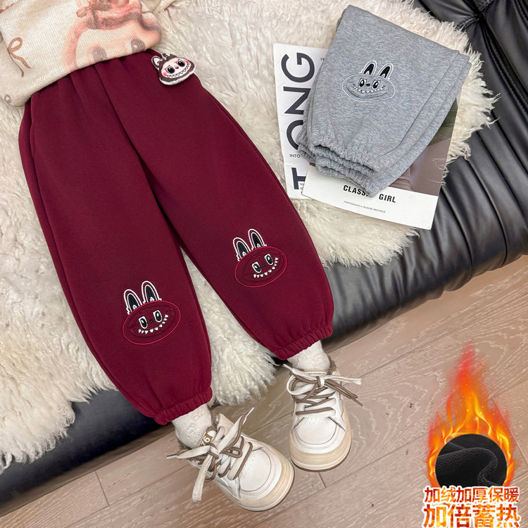 拉布布加绒加厚卫裤韩系裤子