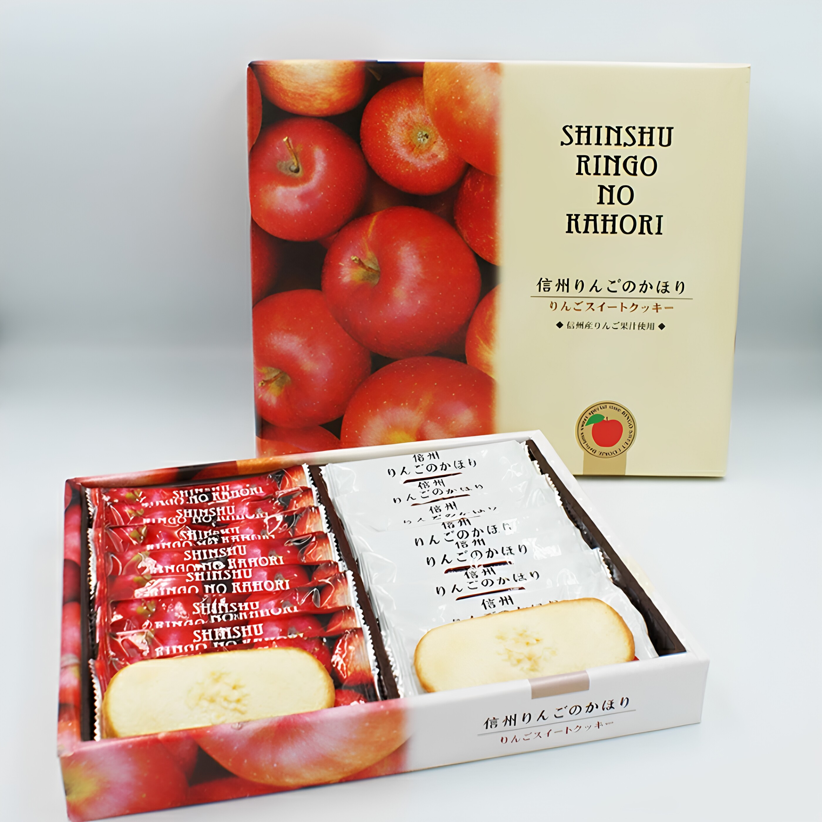 日本信州苹果味曲奇饼干清新香脆
