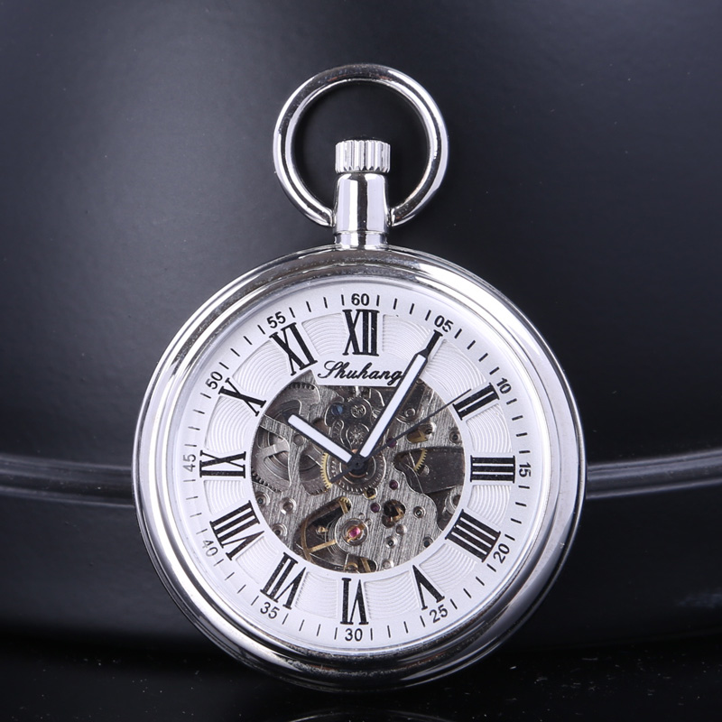 High end lidless automatic mechanical watch retro nostalgic Mechanical Pocket Watch hollowed out mens and womens student Watch Necklace Watch