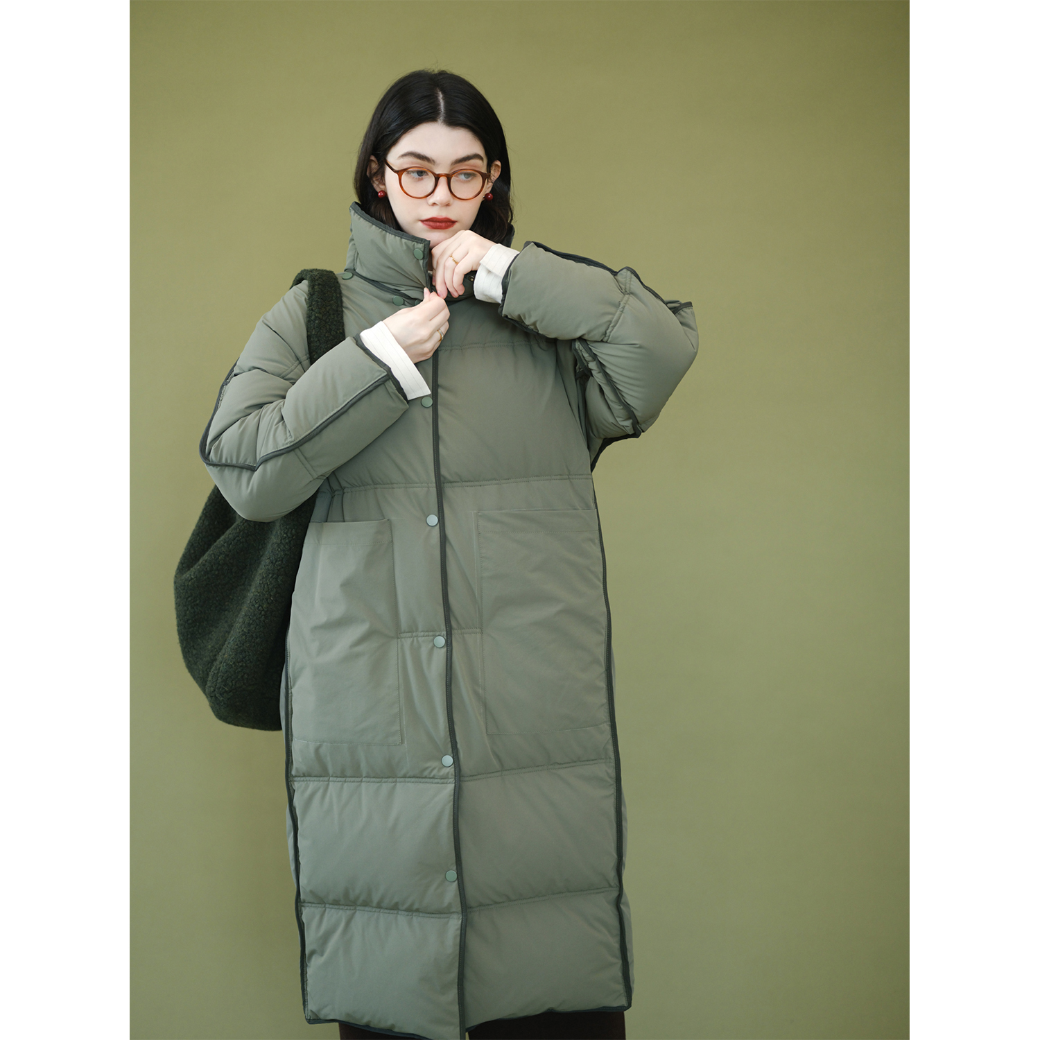 自然而蓝｜行走的保暖被 双面穿厚实 长羽绒服  24冬季新品 自制