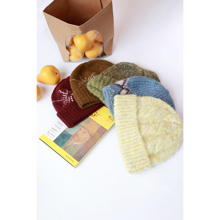 自然而蓝丨多色氛围感针织毛线冷帽 25冬季新品