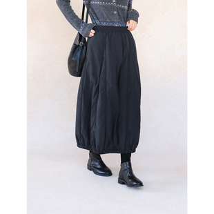 自然而蓝|羊毛内胆 花苞感半身裙 原创自制