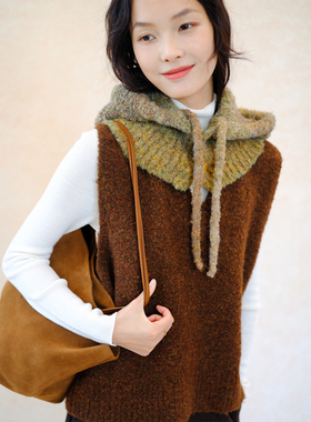 自然而蓝｜浓郁的秋冬 厚实的V领针织马甲 25春季新品 自制