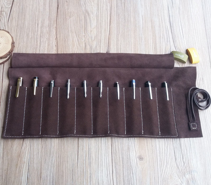 钢笔收藏袋简约牛皮卷笔帘创意真皮大容量保护套笔袋复古收纳包,文具电教/文化用品/商务用品,笔袋,淘宝优惠券,粉丝福利购,淘宝优惠卷