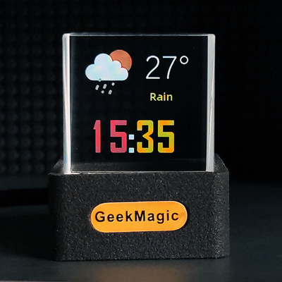 GeekMagic 新潮迷你透明WiFi天气时钟创意礼物桌面摆件显示器