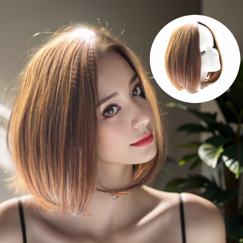假发刘海垫发片头顶补发逼真隐形中长款增发发根玉米烫蓬松女发块