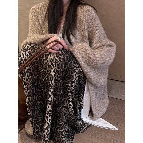 送运费险灯笼袖针织衫毛衣女开衫