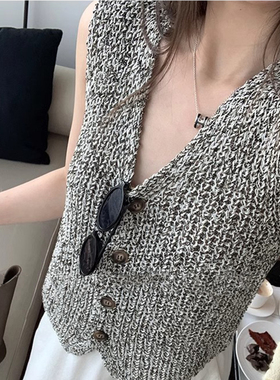 12_私服专线~时尚钩编马甲背心女小众设计感外穿时尚无袖上衣Lin