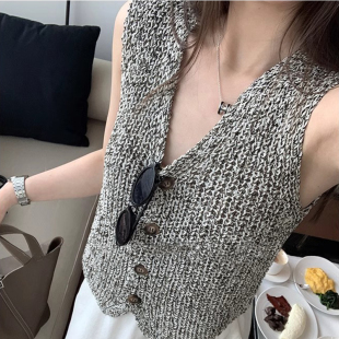 无袖 钩编马甲背心女小众设计感外穿时尚 上衣Lin 时尚 12_私服专线