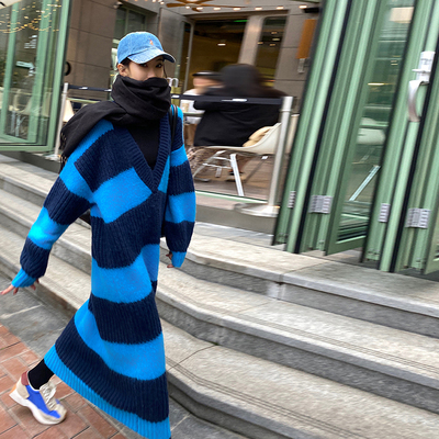 送运费险长款毛衣裙过膝连衣裙