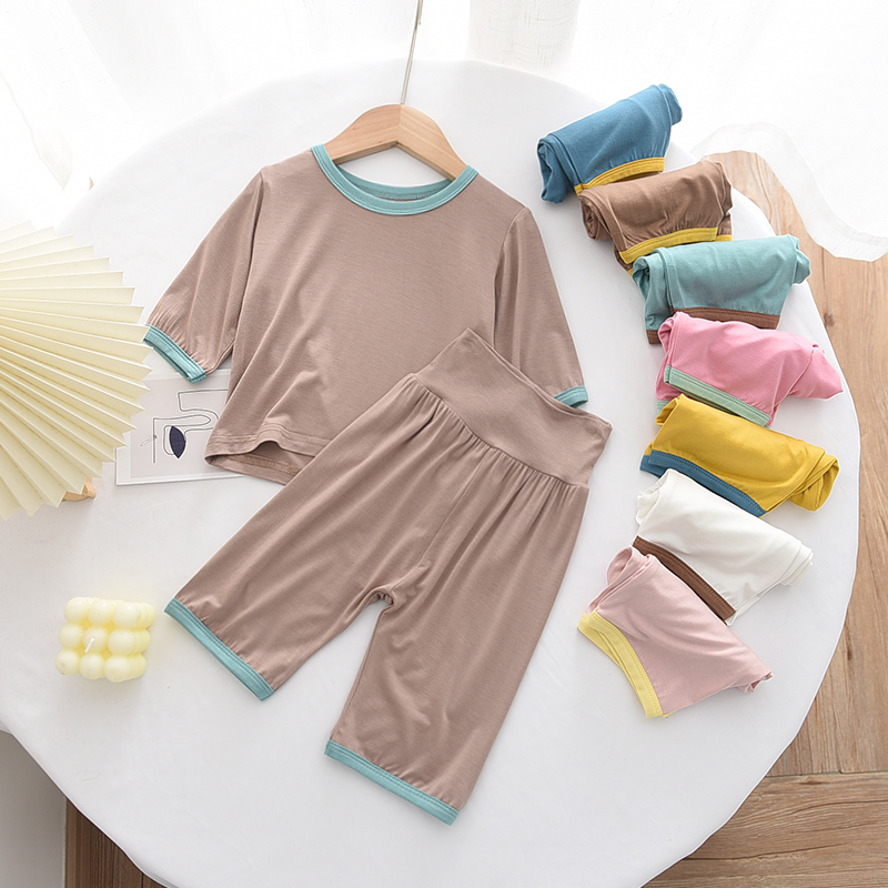 婴儿薄款莫代尔春夏家居服套装
