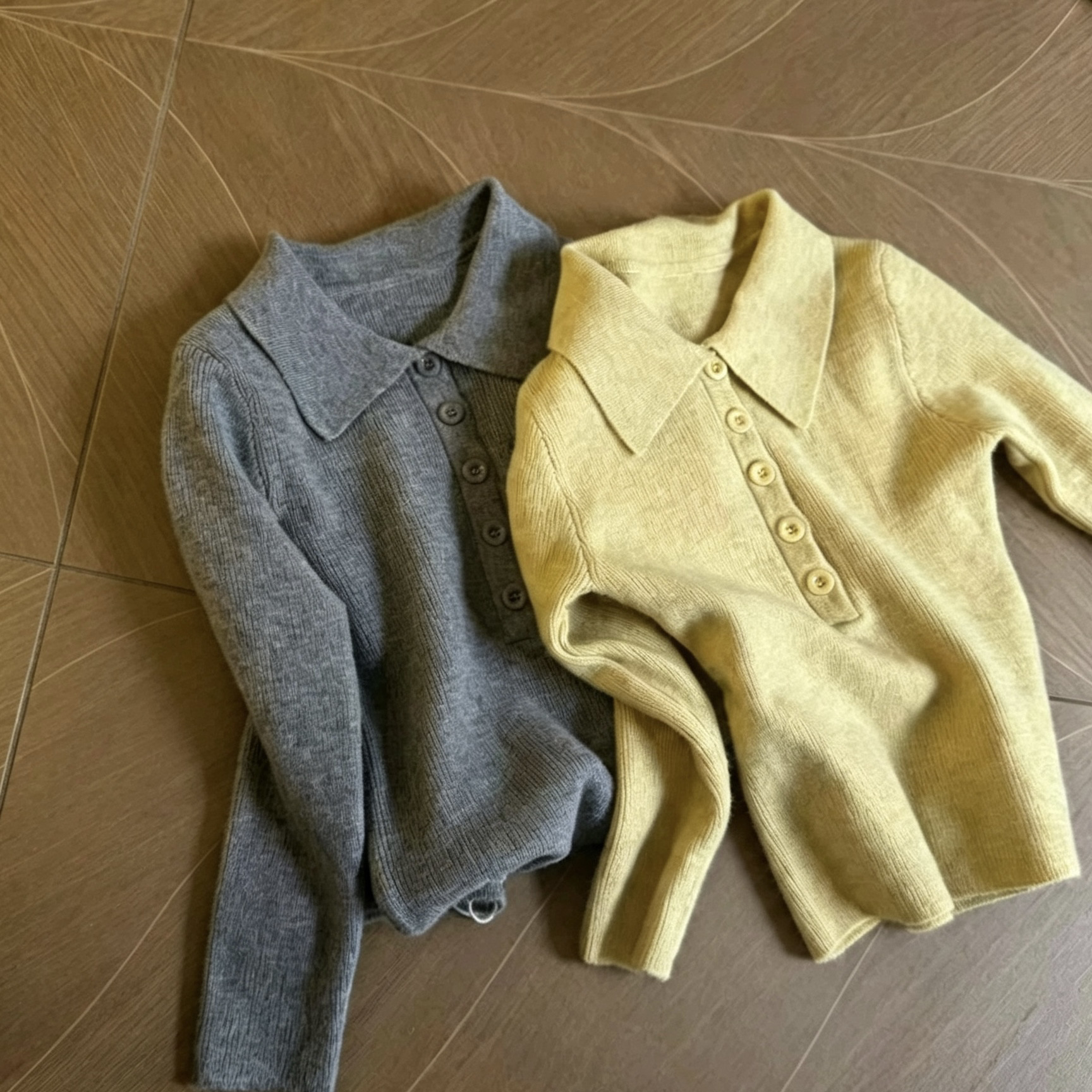 AM 26秋 女童polo领针毛衣/针织衫