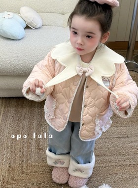 Opolala 25冬女童双面穿毛毛外套7083毛球卫衣7006加绒裤7103
