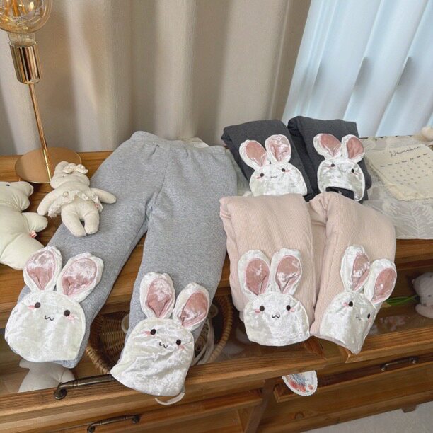 7seven 9417女童冬款小兔蚕丝棉打底裤三层加厚一条过冬