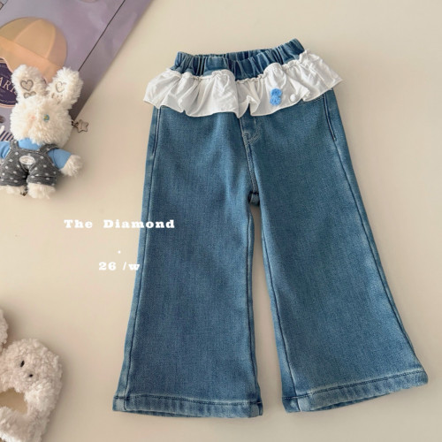 小屁股 26冬~女童屁帘加绒牛仔裤微喇裤68306