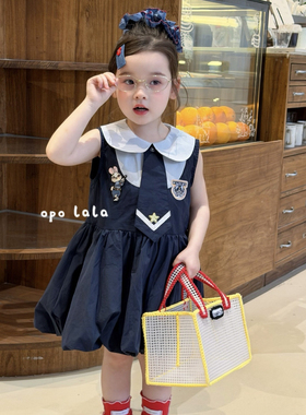 26夏 Opo 78018女童兔子警官花苞裙连衣裙